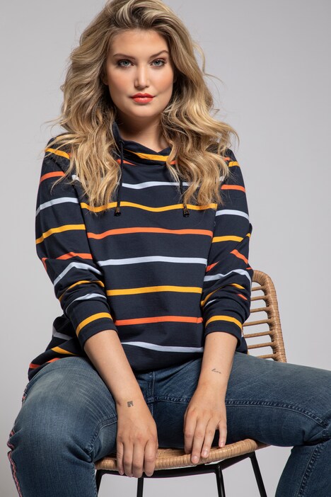 Sweatshirt, Ringel, Stehkragen, Langarm