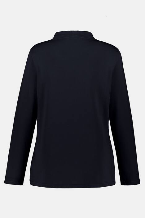 Sweatshirt, Stickerei, Stehkragen, Bindeband, Langarm