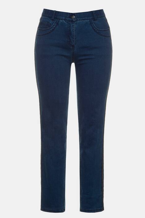 Jeans Sarah, Glitzergalon, schmale 5-Pocket-Form