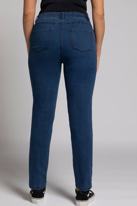 Jeans Sarah, Glitzergalon, schmale 5-Pocket-Form