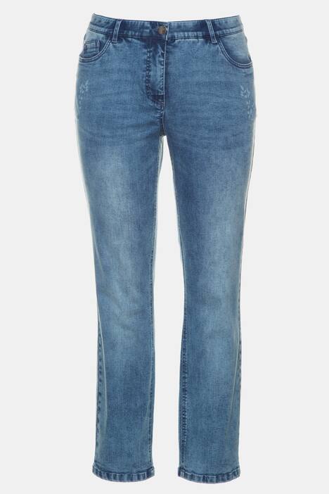 Jeans Sammy, Laser-Blüten, schmale 5-Pocket-Form