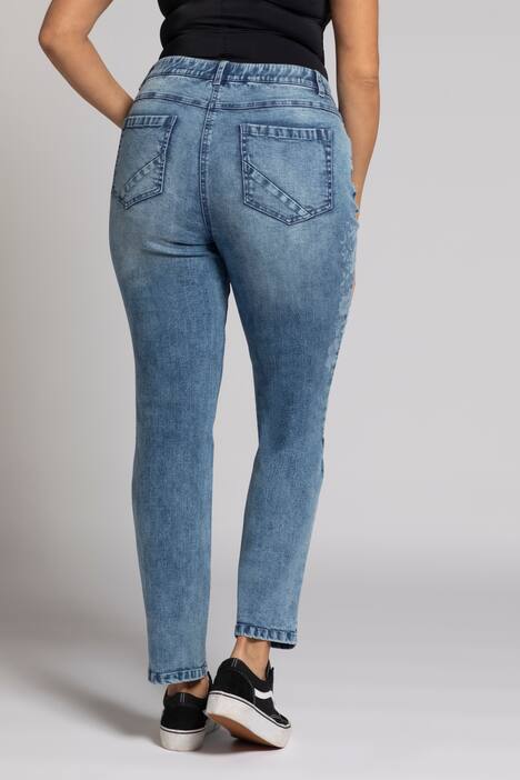 Jeans Sammy, Laser-Blüten, schmale 5-Pocket-Form