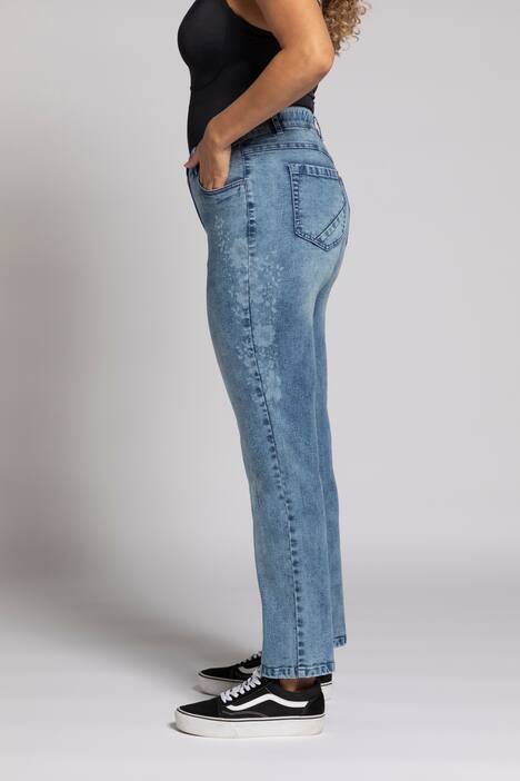 Jeans Sammy, Laser-Blüten, schmale 5-Pocket-Form