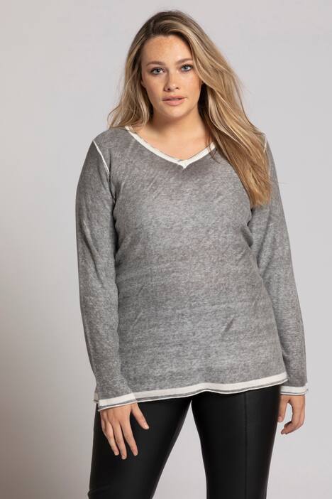 Pullover, helle Kanten, Linksstrick, Rollkanten