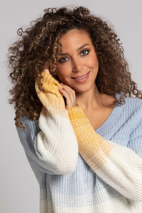 Pullover, Farbverlauf, Rundhals, Langarm, weicher Strick
