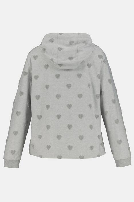 Sweatshirt, gestickte Herzen, Kapuze, Langarm