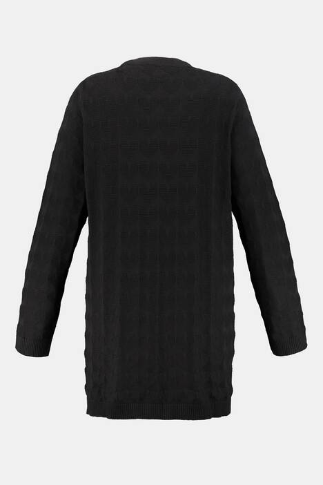 Gilet ouvert, 2 poches, motif coeurs