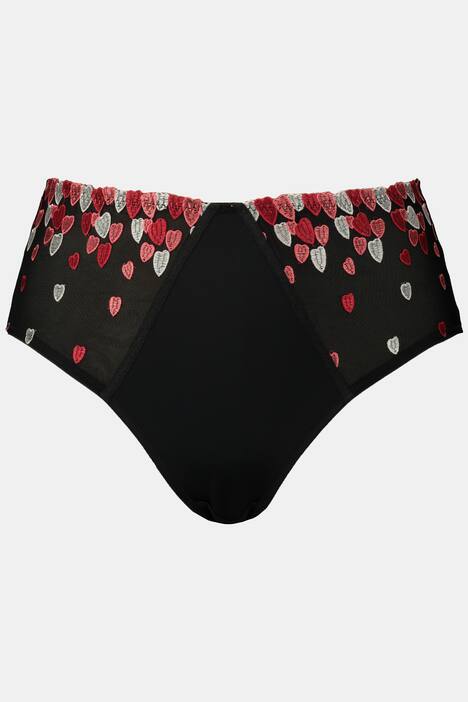 Slip, Mesh-Einsätze, Herz-Stickerei, hinten Zierbänder