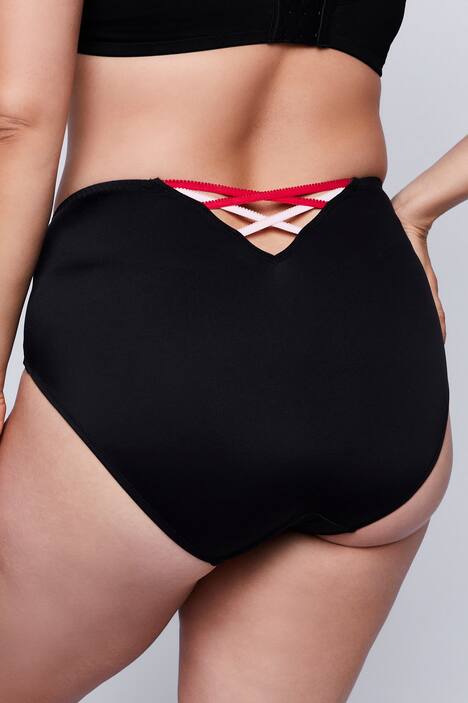 Slip, Mesh-Einsätze, Herz-Stickerei, hinten Zierbänder