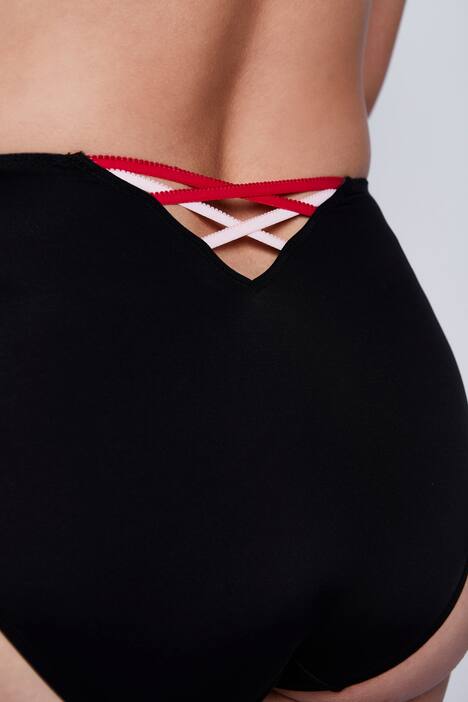 Slip, Mesh-Einsätze, Herz-Stickerei, hinten Zierbänder