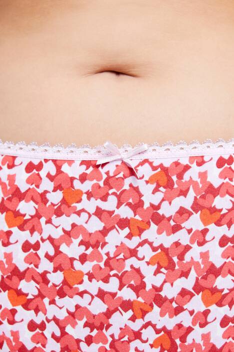 Slips, 6er-Pack, Zierkanten, Herzmuster, Farbmix