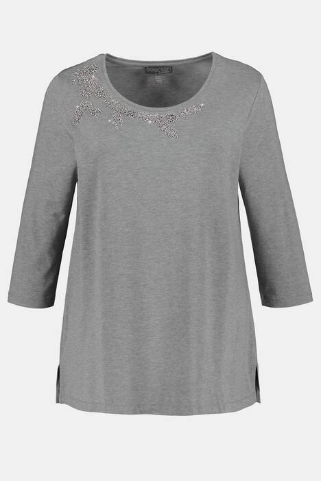 Shirt, Kristallstickerei, 3/4-Ärmel, Rundhals