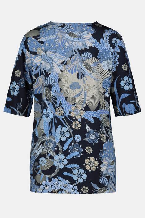 T-Shirt, Phantasie-Design, V-Ausschnitt, Halbarm