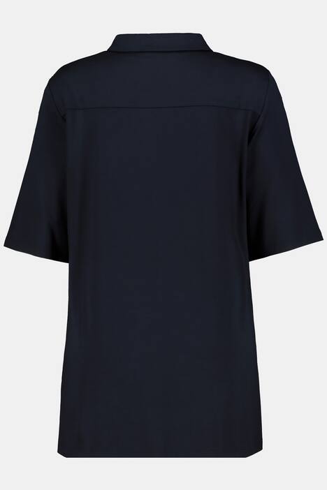Poloshirt, Halbarm, Perlmutt-Knöpfe, durchgeknöpft