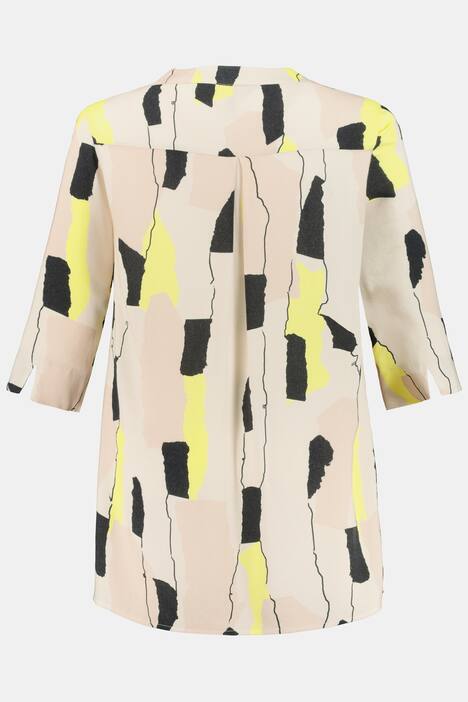 Graphic Print V-Neck Crepe Blouse
