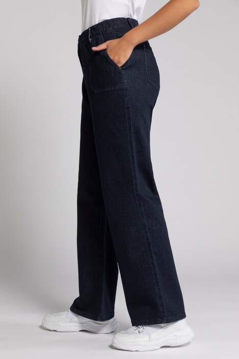 Dark Rinse Wide Leg Mary Fit Stretch Jeans