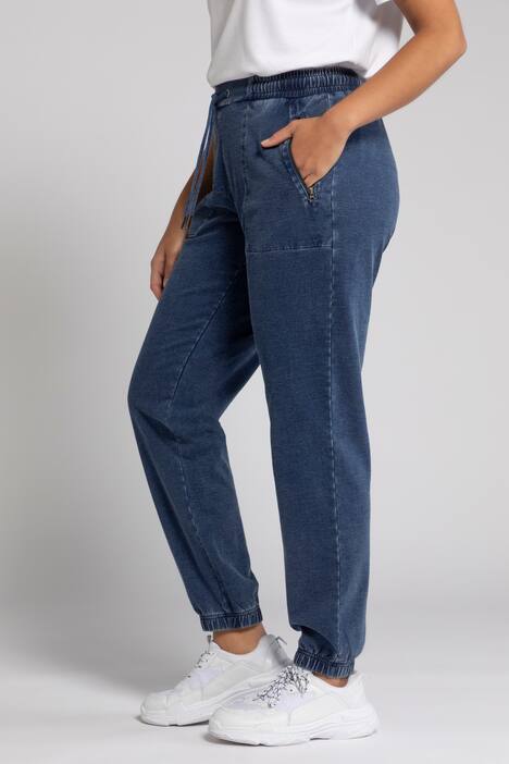 Sweathose, indigo-dyed, Denim-Look, Elastikbündchen