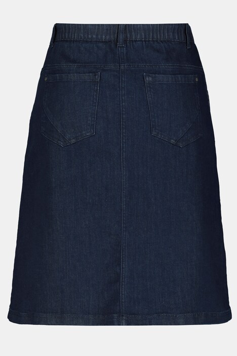 Eco Cotton Dark Denim Button Front Skirt