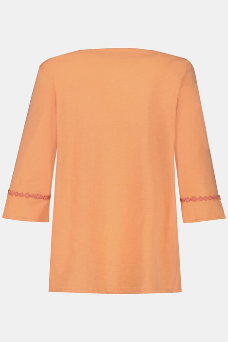 Eco Cotton Lace Accent Flounce Sleeve Tee