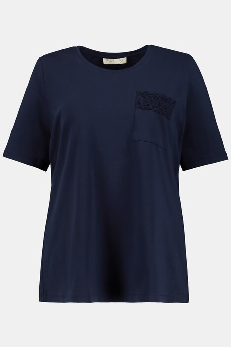 Eco Cotton Lace Pocket Short Sleeve Stretch Tee