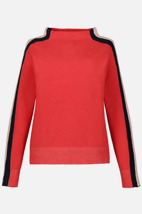 Pullover feel good, Zierstreifen, Langarm, Feinstrick