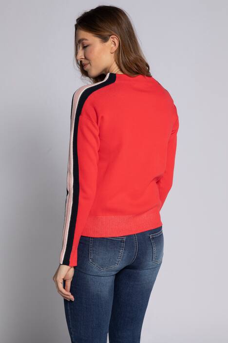 Pullover feel good, Zierstreifen, Langarm, Feinstrick