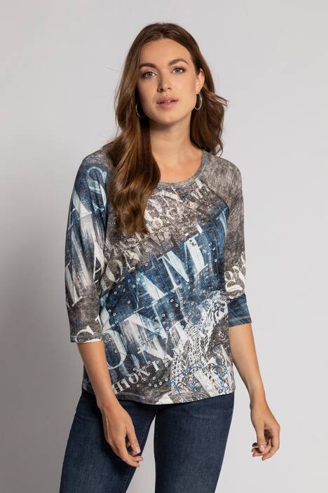 Shirt Identity, oversized, Schriftdruck, O-Shape