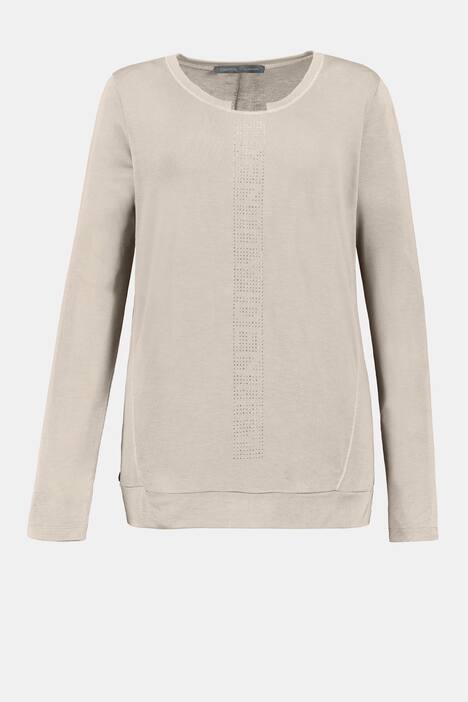 Shirt Identity, Statement-Band, Saumkordel, Langarm