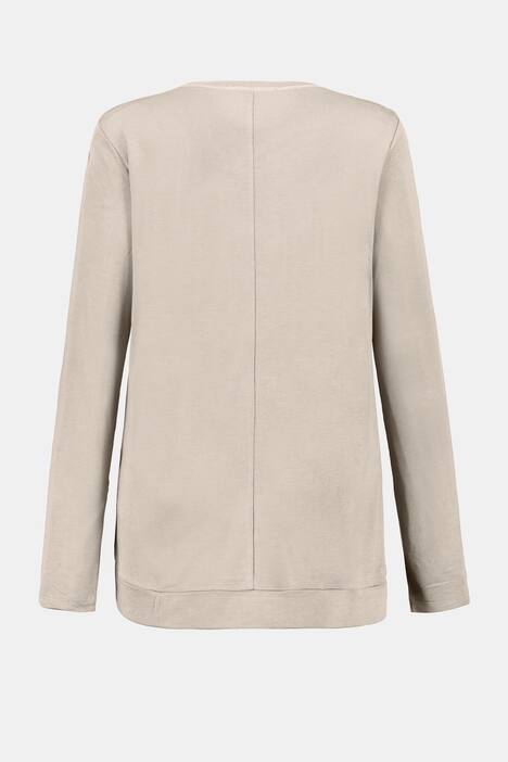 Shirt Identity, Statement-Band, Saumkordel, Langarm