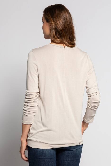 Shirt Identity, Statement-Band, Saumkordel, Langarm