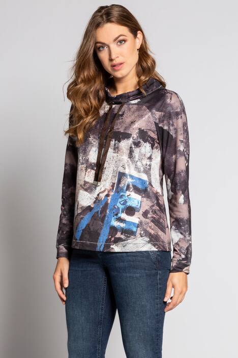 Sweatshirt Identity, Letteringmuster, Stehkragen, Langarm