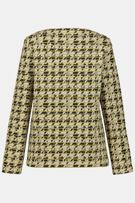 Sweatshirt, Boxy Fit, Stehkragen, Langarm, Karo Muster