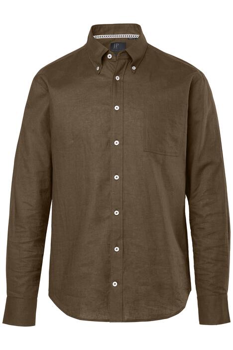 Košile, dlouhé rukávy, límec s knoflíčky, Modern střih, směs lnu