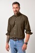 Chemise en lin mélangé. Manches longues et col à pointes boutonnées - coupe Modern Fit