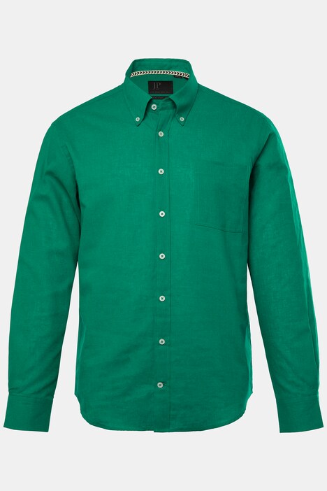 Hemd, Langarm, Leinenmix, Buttondown-Kragen, Modern Fit