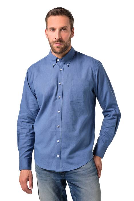 Košile, dlouhé rukávy, límec s knoflíčky, Modern střih, směs lnu