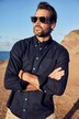 Camisa, manga larga, mezcla de lino, cuello abotonado, Modern Fit