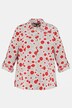blouse, stippen, goudkleurige knopen, lange mouwen, oprolpatje