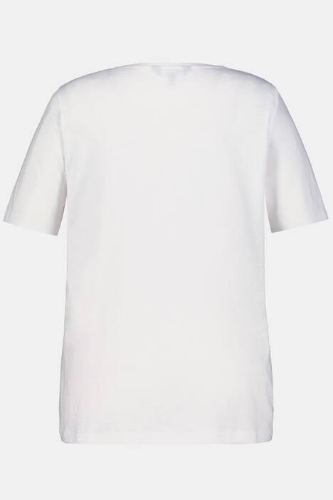 T-Shirt, Blättermotiv, Classic, Stickerei, Halbarm