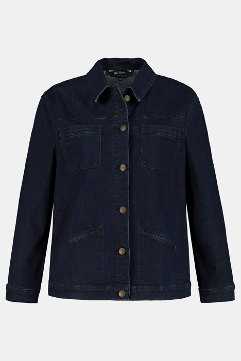 Jeansjacke, Darkdenim, Metallknöpfe