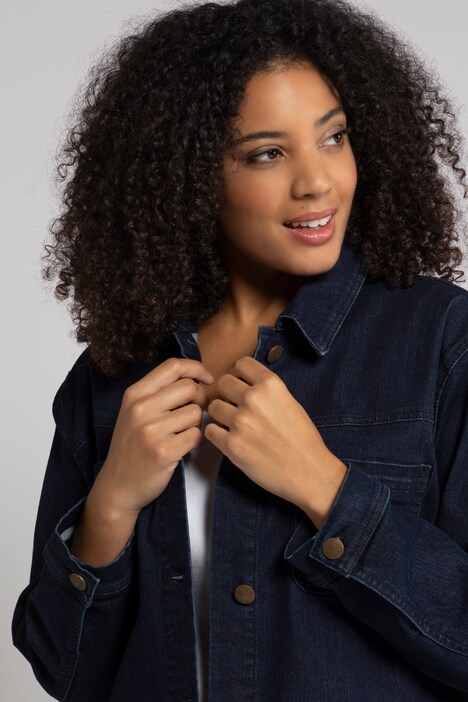 Jeansjacke, Darkdenim, Metallknöpfe