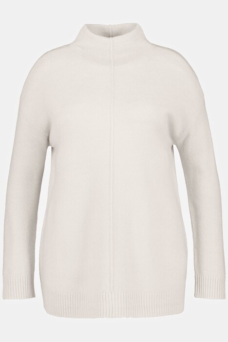 Brushed Funnel Neck Oversized Fit Stretch Sweater