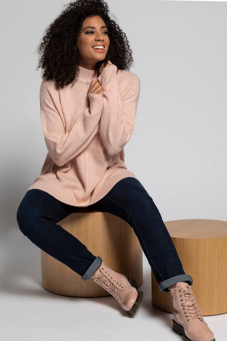 Pullover, oversized, Stehkragen, Langarm