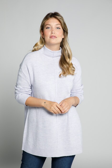 Brushed Funnel Neck Oversized Fit Stretch Sweater