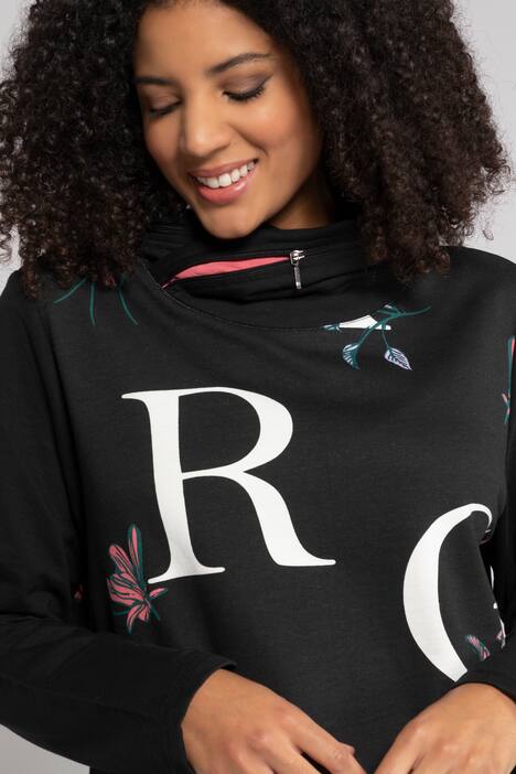 Longsweater, Buchstaben, Blüten, Classic, Langarm