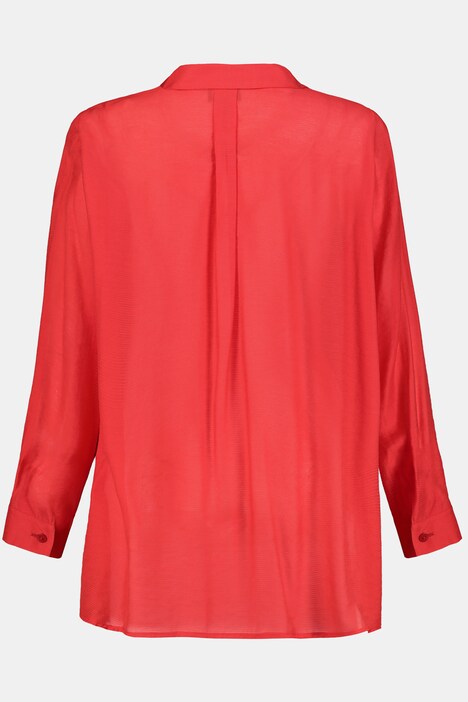 Bluse, Querstreifen, Zipfelsaum, Langarm