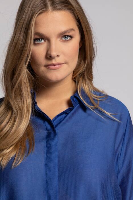 Bluse, Querstreifen, Zipfelsaum, Langarm