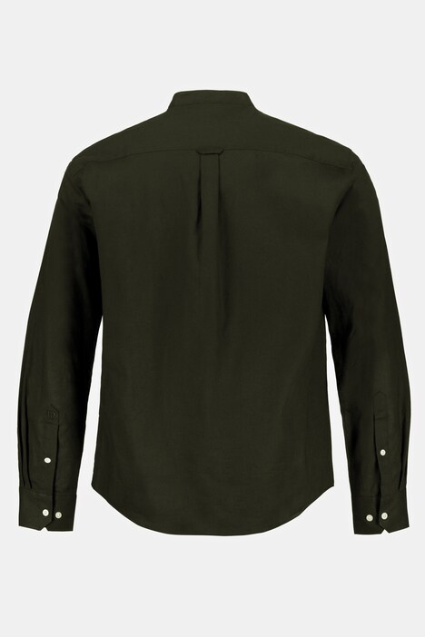 JP1880 Overhemd van een linnenmix, lange mouwen, opstaande kraag, modern fit