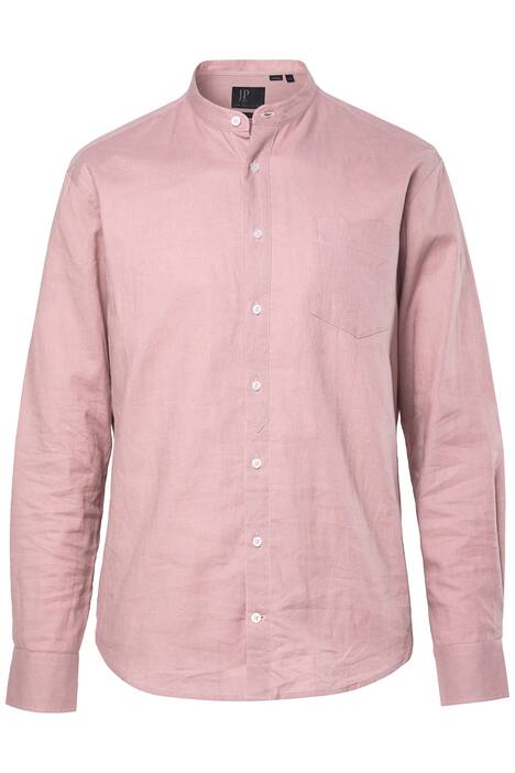 Lněná košile, dlouhé rukávy, stojatý límec, Modern střih