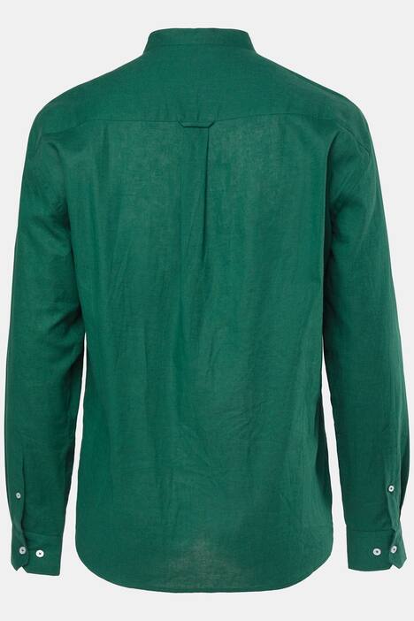 JP1880 Overhemd van een linnenmix, lange mouwen, opstaande kraag, modern fit